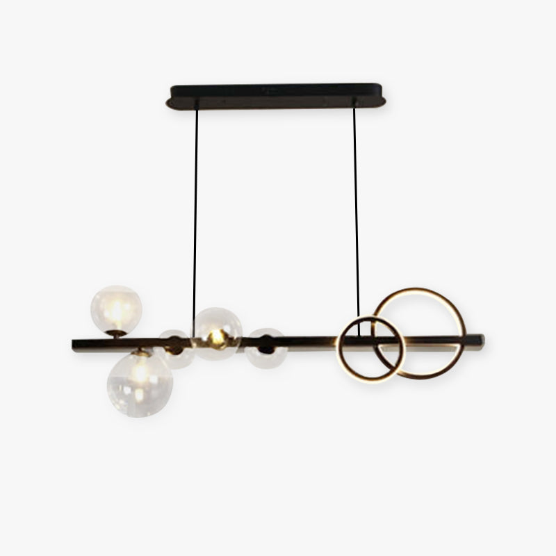 Valentina Pendant Light Bubble Circle Modern, Metal, Black/Gold, Bedroom - Lumpaz