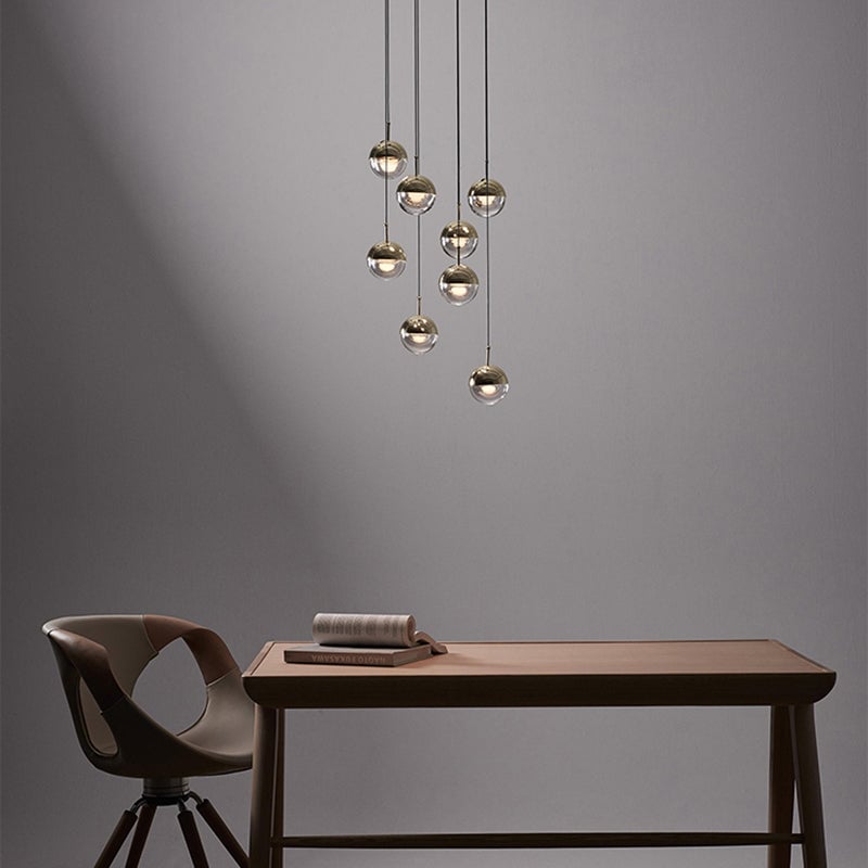 Valentina Modern Ball Metal/Glass Pendant Light, Gold/Rose Gold - Lumpaz