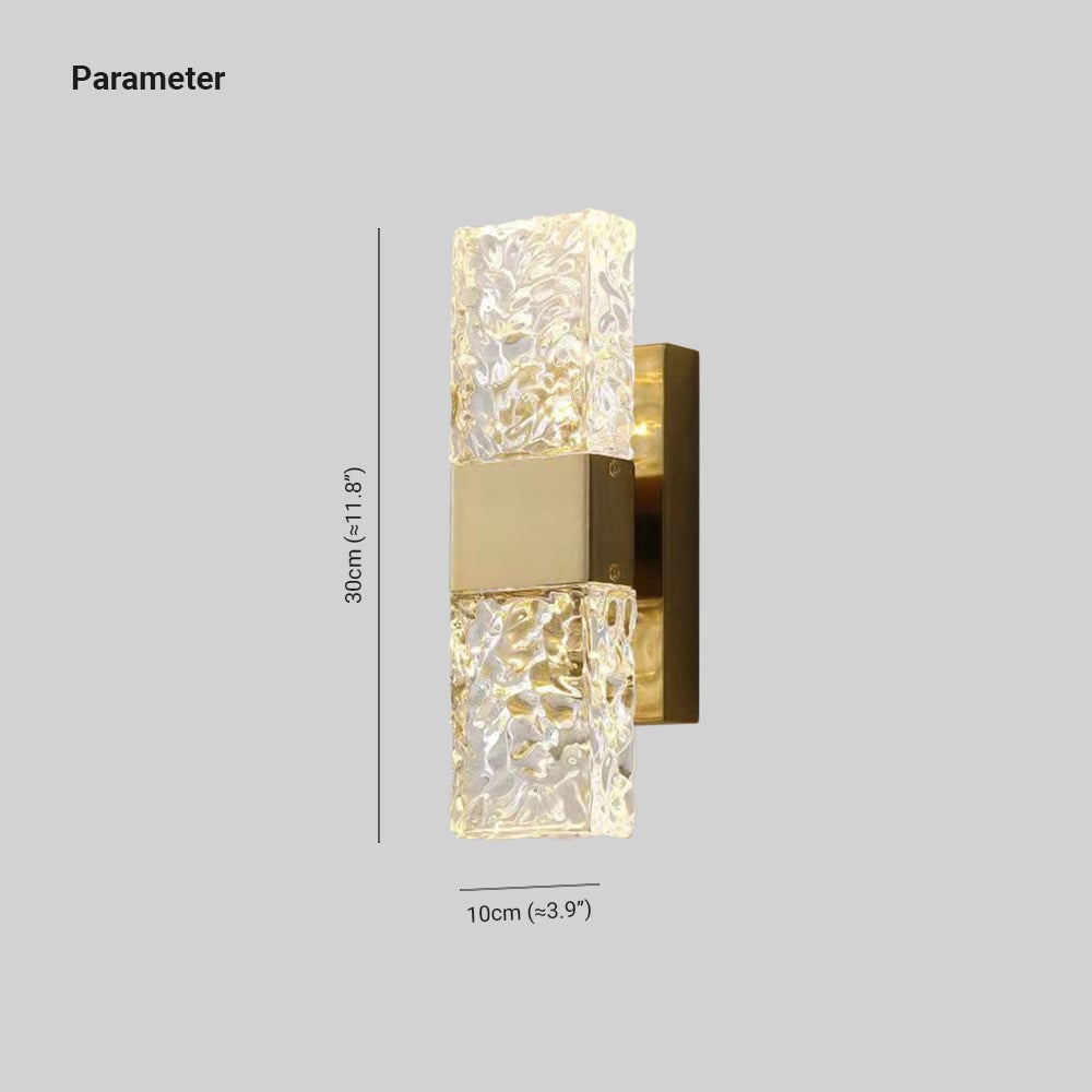 Kajetan Modern Rectangular Metal Wall Lamp, Gold - Lumpaz