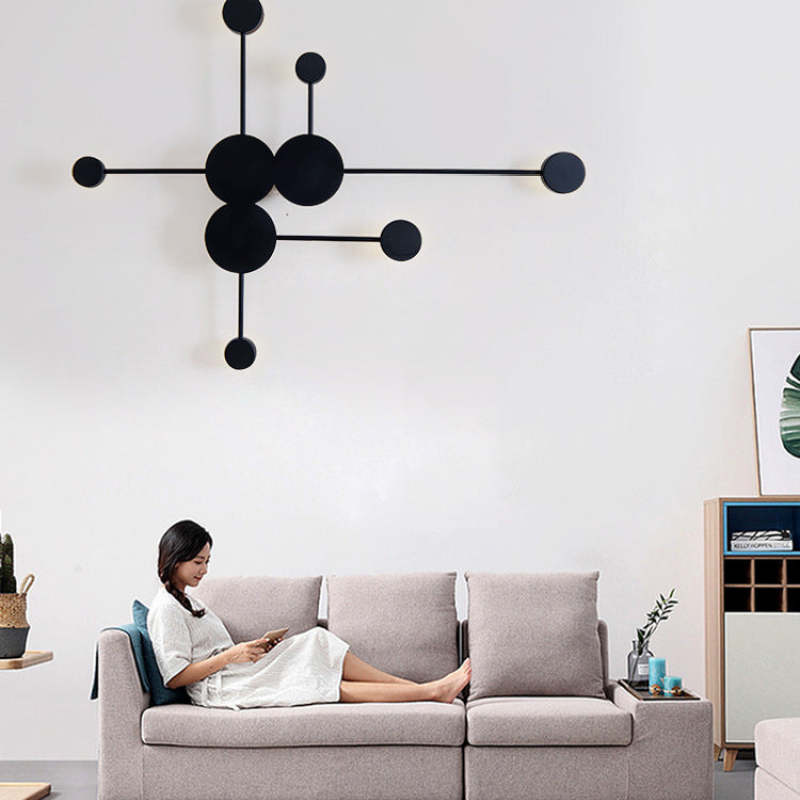 Emyr Modern Nordic Chessboard Metal Wall Lamp, Black - Lumpaz