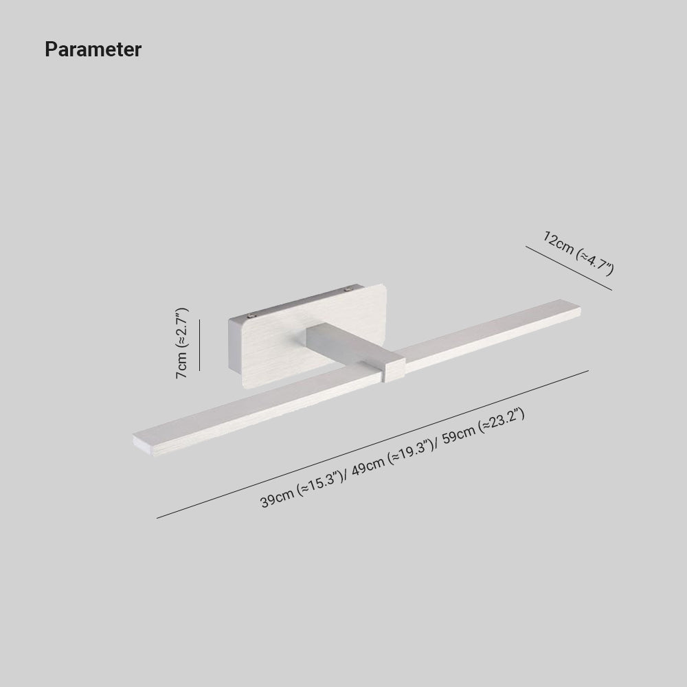 Leigh Nordic Linear Acrylic Mirror Front Wall Lamp, Silver - Lumpaz