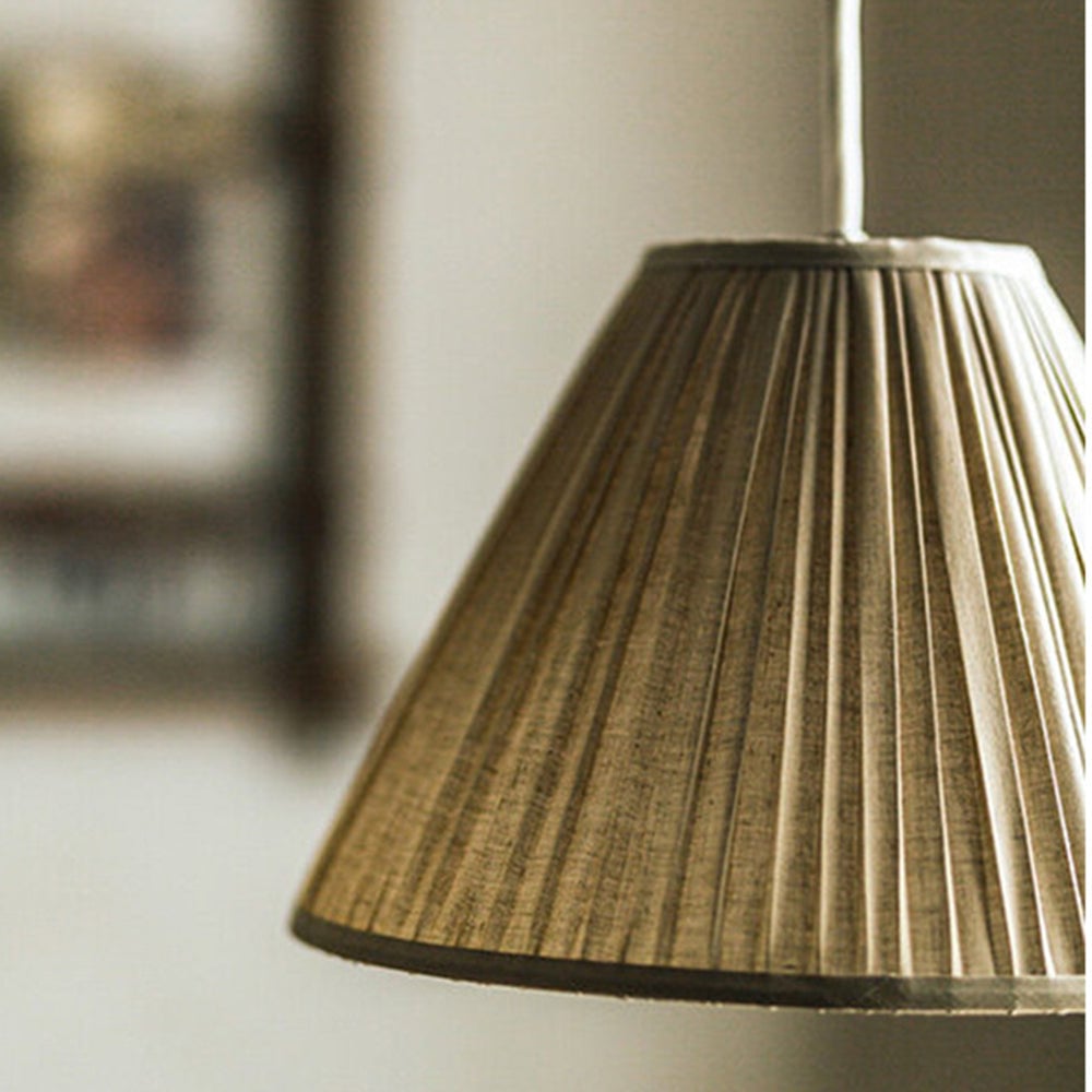 Renée Pleated Pendant Light Wabi Sabi, Metal/Fabric, Living Room - Lumpaz