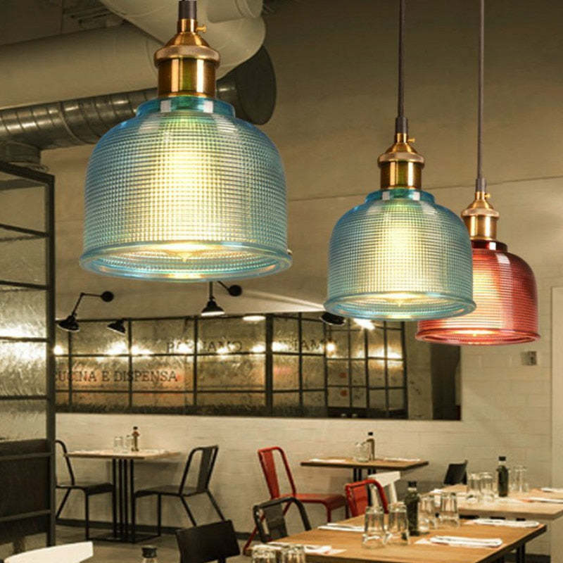 Hailie Glass Art Deco Pendant Lights,Colorful - Lumpaz