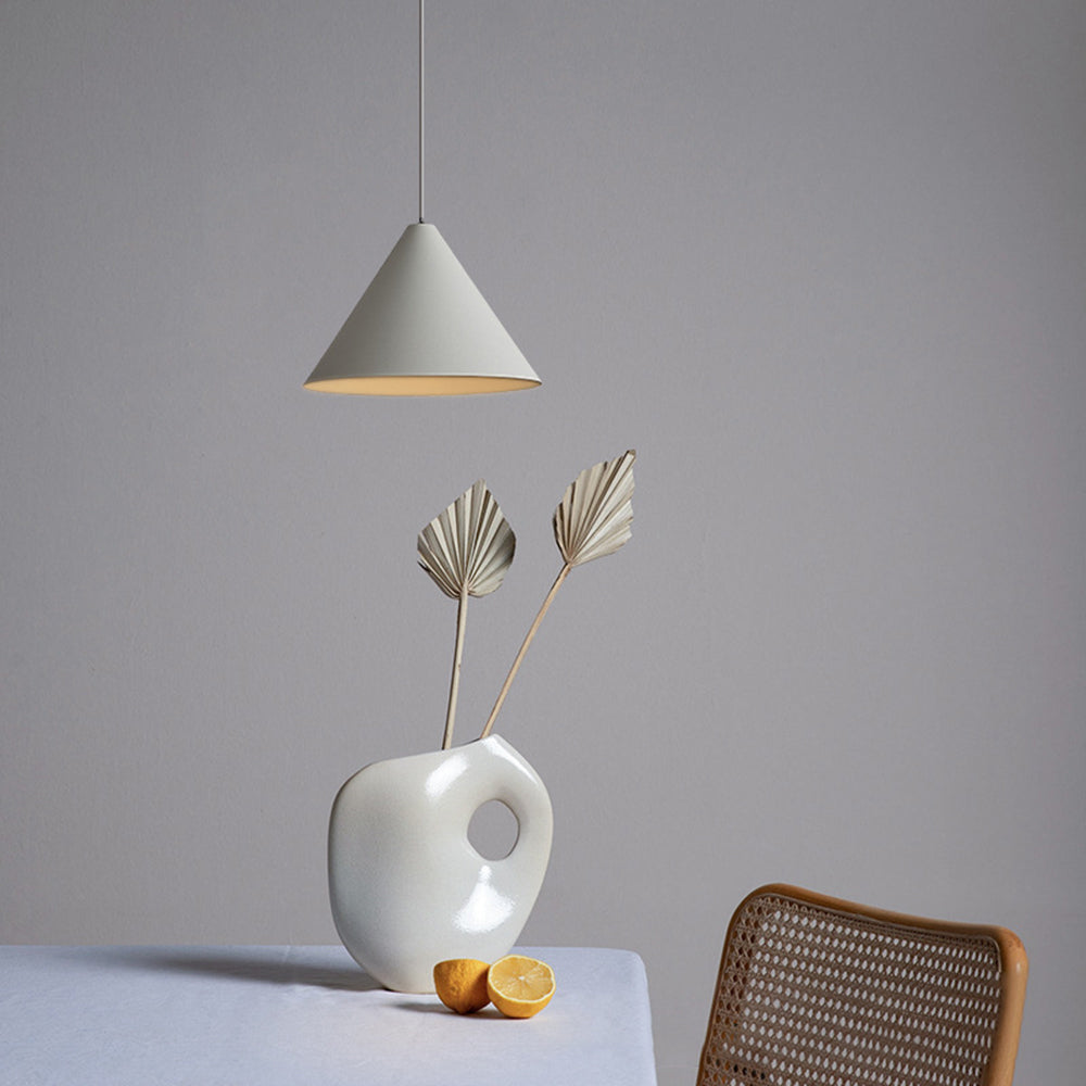 Carins Minimalist Cone Metal Pendant Light, Gray - Lumpaz