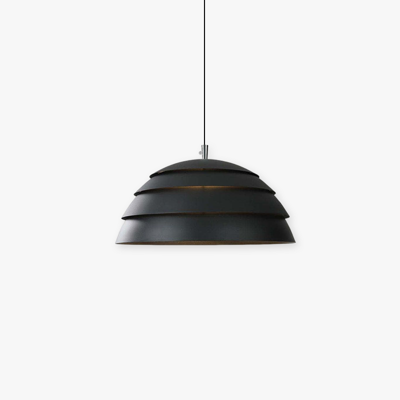 Nazifa Design Semi-Globe Metal Pendant Light, Black/White - Lumpaz