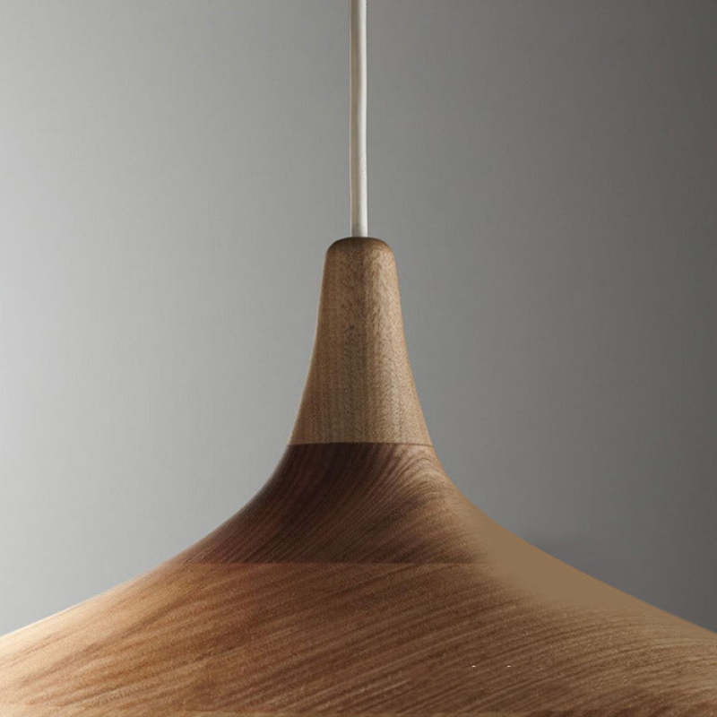 Nazifa Minimalist Metal/Wood Pendant Light, Black/White - Lumpaz