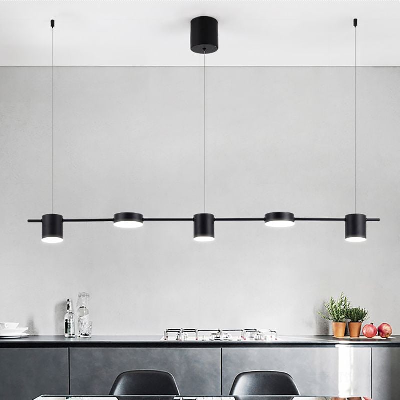 Leigh Metal Simple Linear Pendant Light, Black/Gold, 3/5Heads - Lumpaz