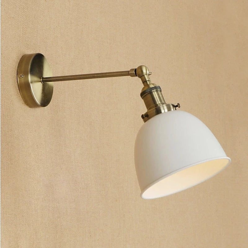 Brady Hanging Wall Lamp Retro/Vintage, Metal/LED, Black/White/Gray, Bedroom - Lumpaz
