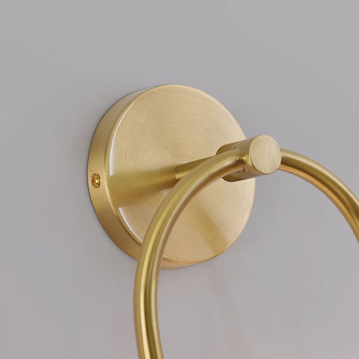 Valentina Modern Arc Globe Glass Wall Lamp, Brass, Living Room - Lumpaz