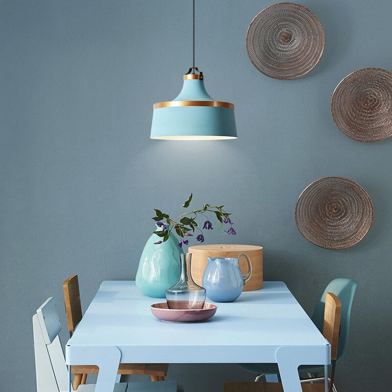 Morandi Modern Colorful Single Pendant Light, Metal Shade - Lumpaz