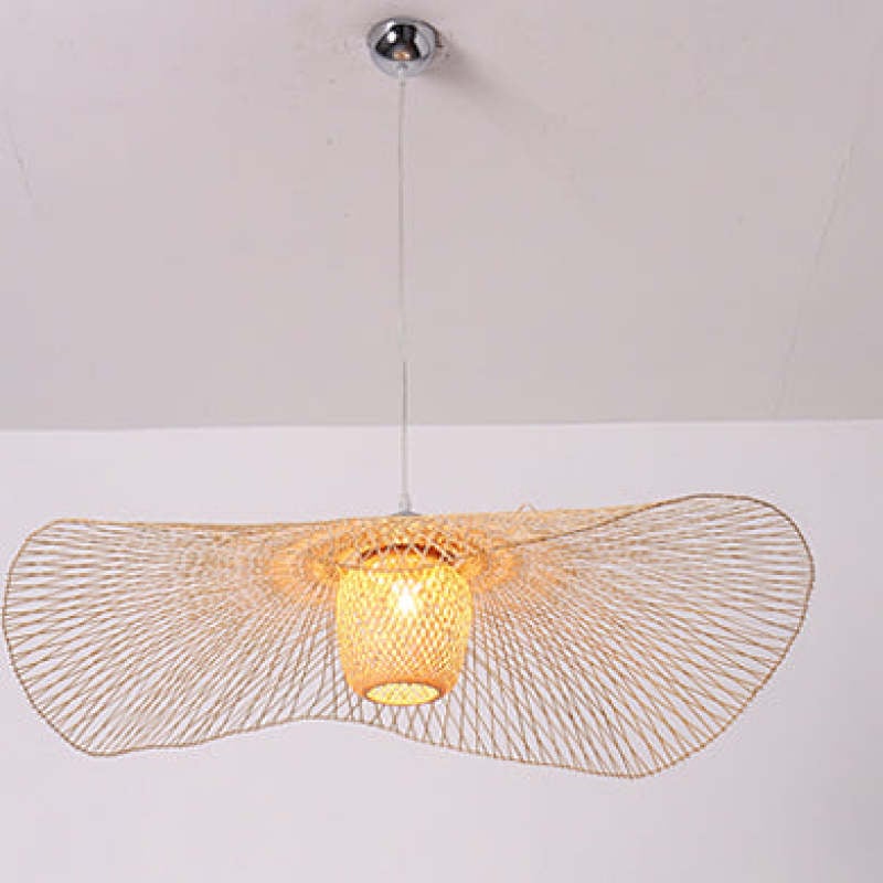 Muto Pendant Light Rattan/Metal, Gold, Kitchen Island - Lumpaz