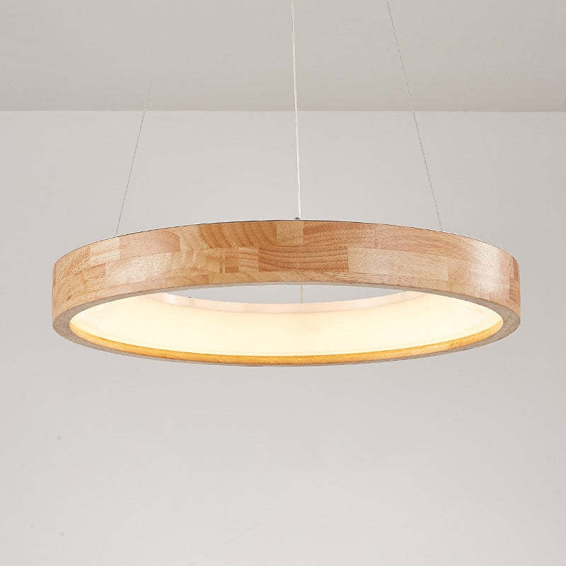 Ozawa Modern Ring Wood Pendant Light - Lumpaz
