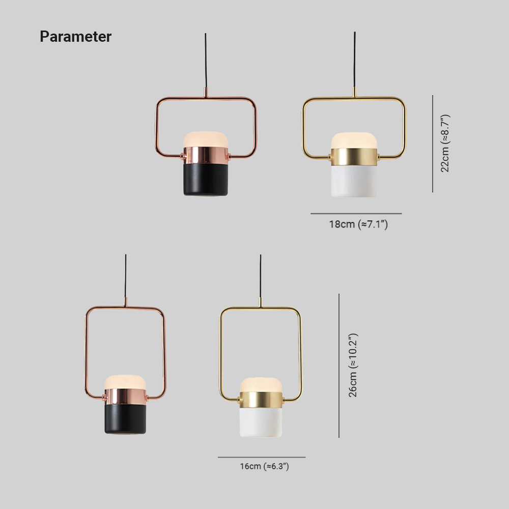 Cooley Modern Industrial Scandinavian Metal/Glass Pendant Light，White/Black - Lumpaz