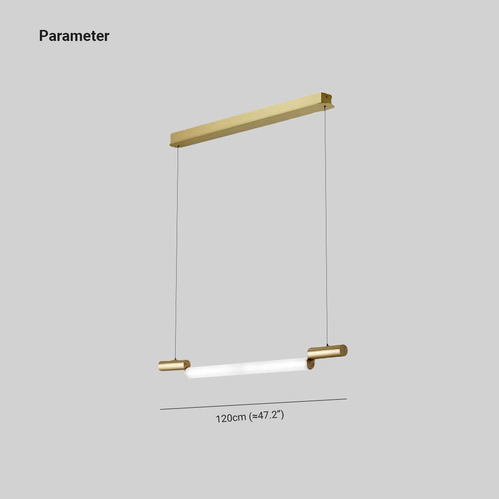 Edge Minimalist Linear Aluminium/PVC Pendant Light, Gold - Lumpaz