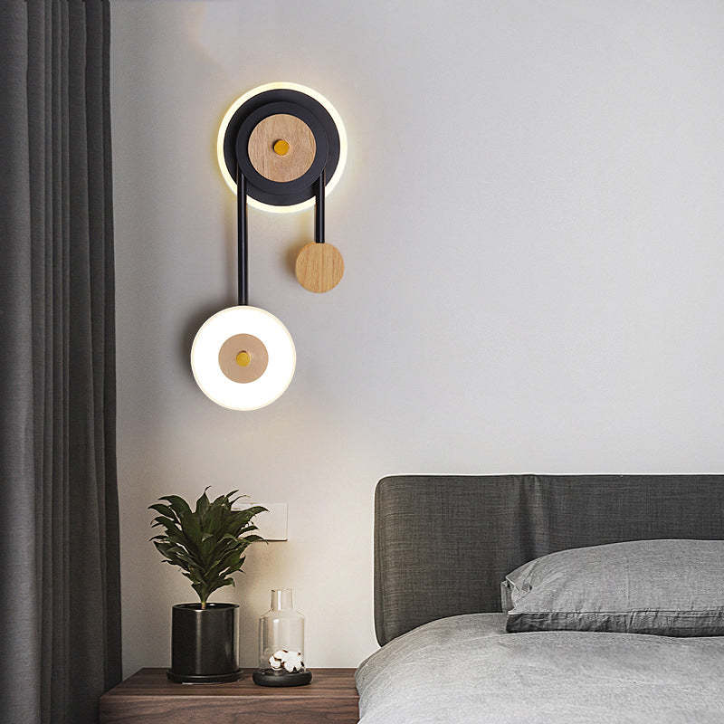 Nielsen 2 Light Decorative Wall Sconce Black, Wood - Lumpaz