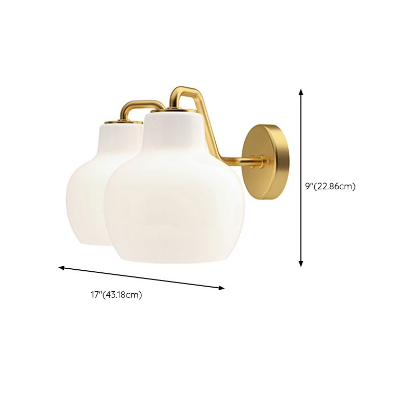 Hailie Vintage Dome LED Metal/Glass Wall Lamp For Mirror, White - Lumpaz