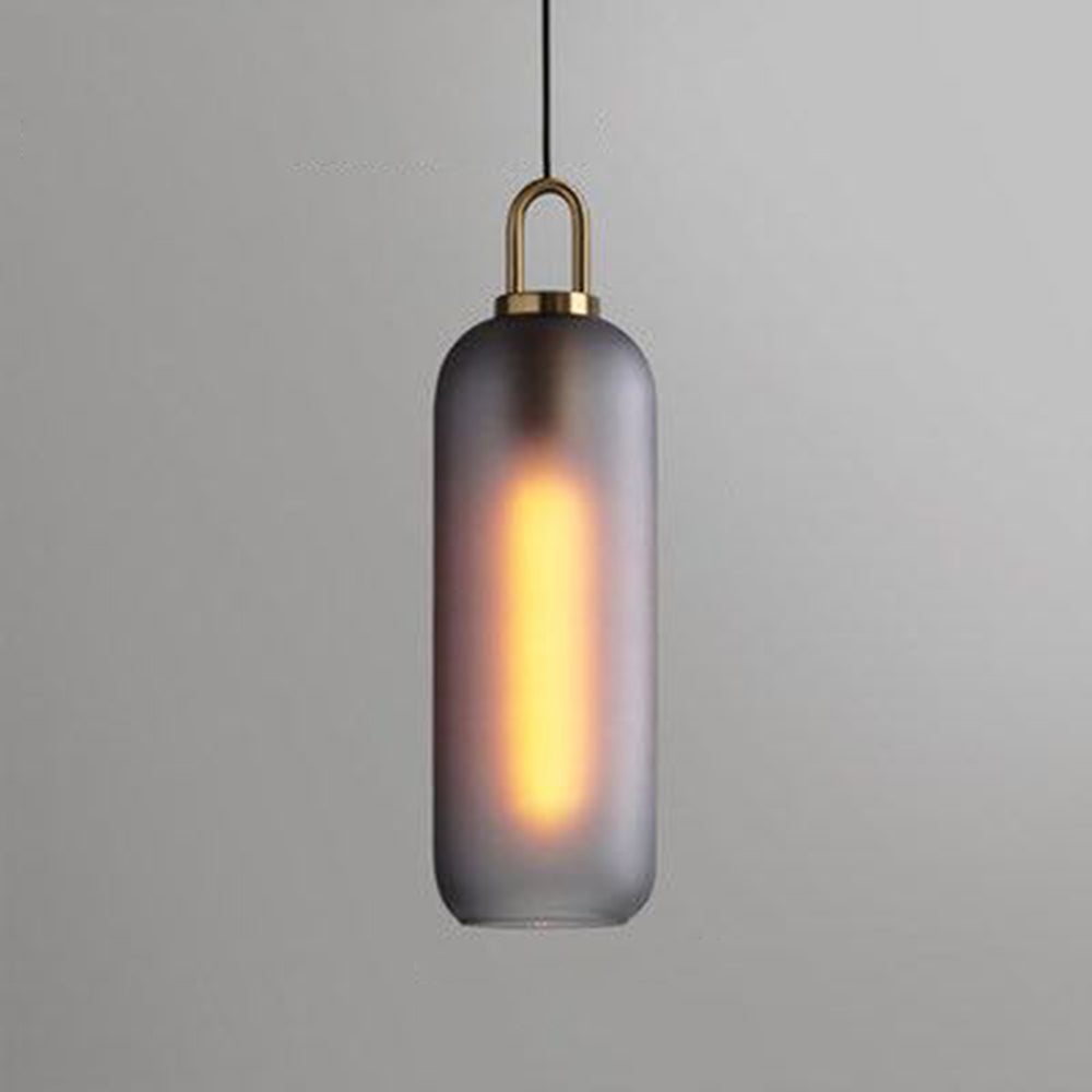 Hailie Clear& Glass Cylinder Pendant Light, 2 Color - Lumpaz