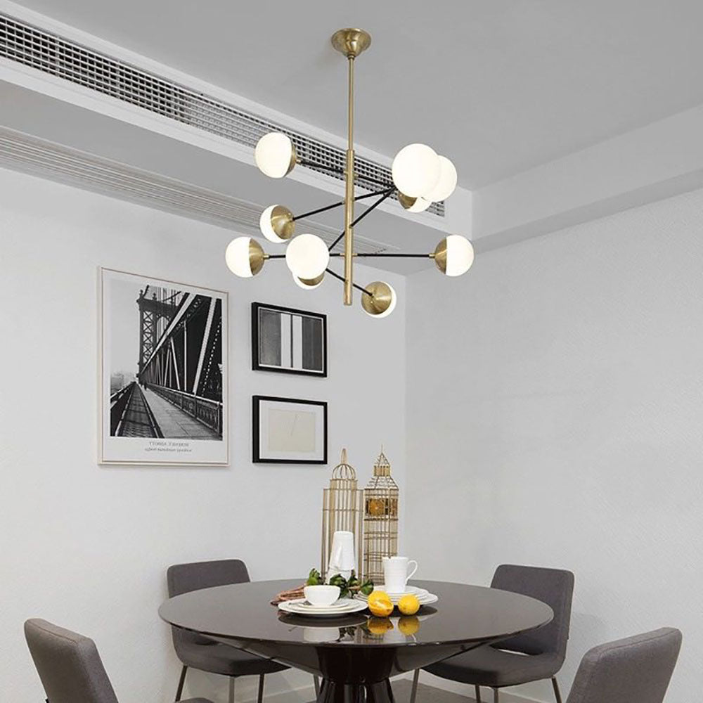 Valentina Nordic Multi Globe Metal/Glass Pendant Light, Gold - Lumpaz