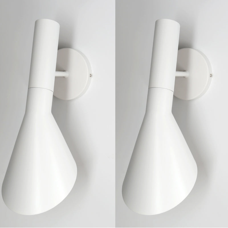 Brady Modern Cone Metal Wall Lamp, Black/White - Lumpaz