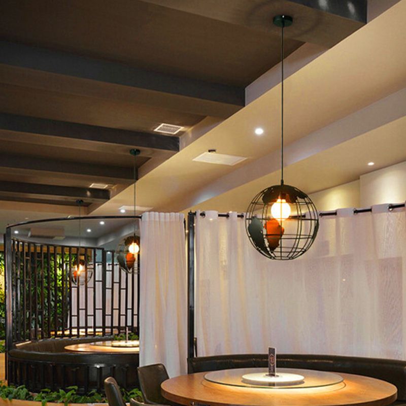 Alessio Cluster Globe Pendant Light, Black & White - Lumpaz