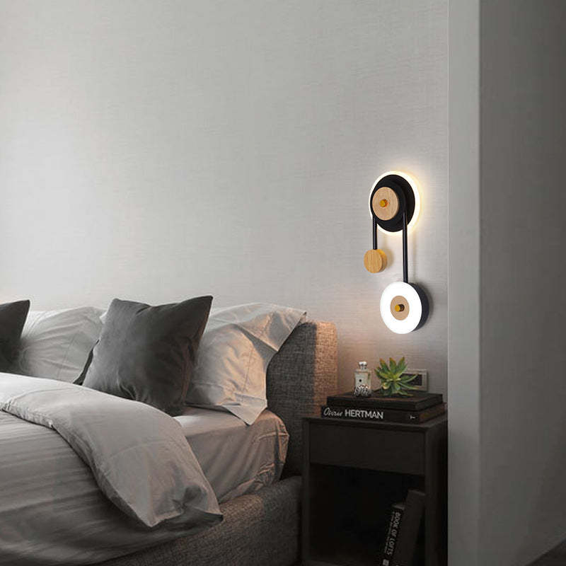 Nielsen 2 Light Decorative Wall Sconce Black, Wood - Lumpaz