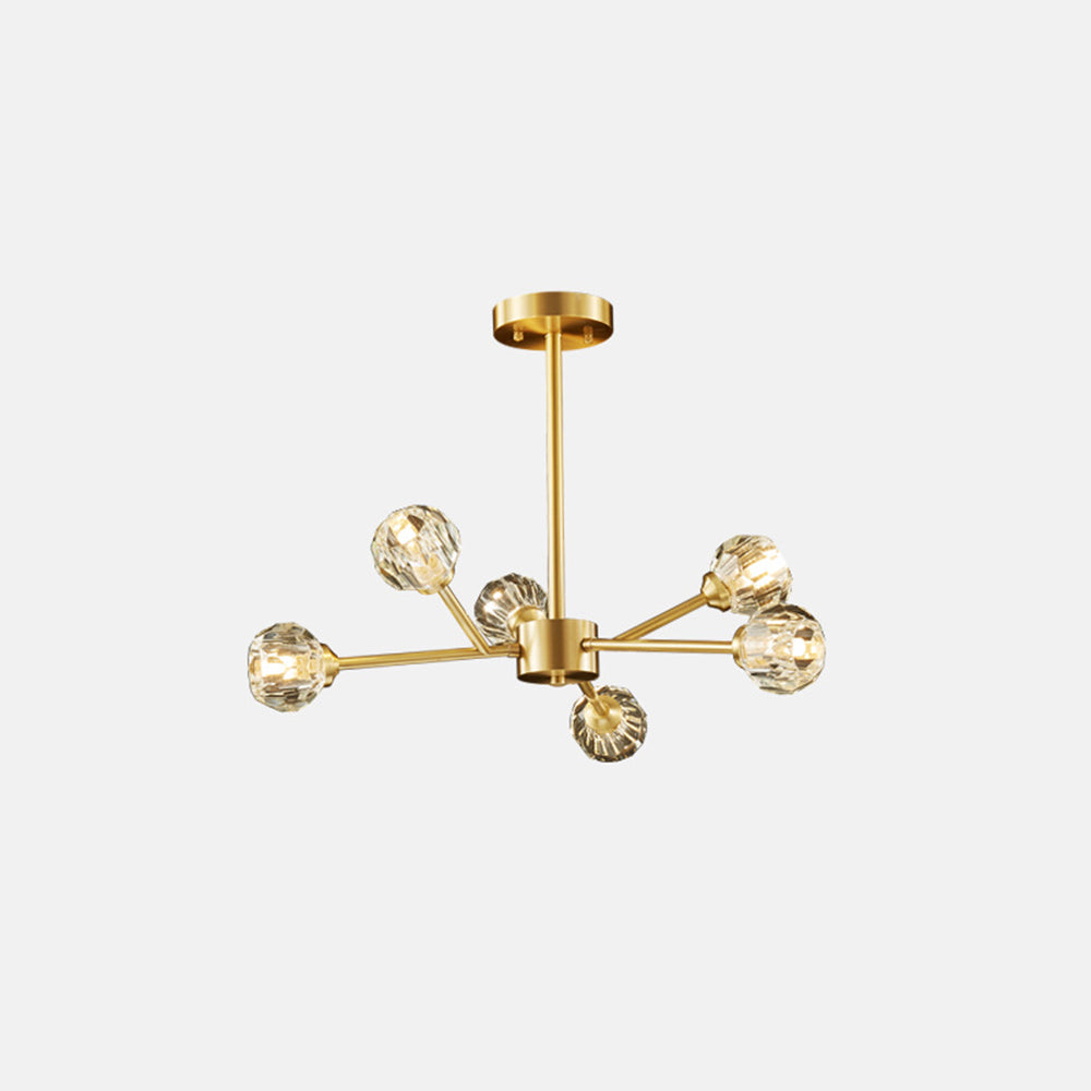 Valentina Modern Blown Metal Pendant Light, Gold - Lumpaz