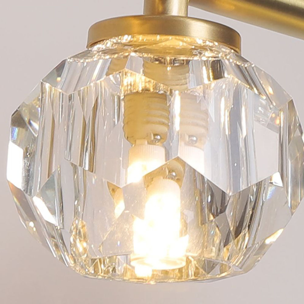 Kristy Wall Lamp Modern Mirror Front Vanity, Metal/Crystal, Gold, Bathroom - Lumpaz