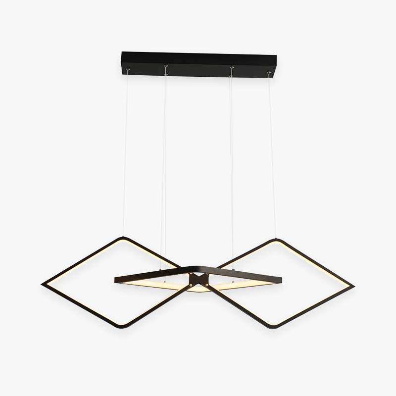 Bouvet Minimalist Geometric Metal Pendant Light, Black/Gold - Lumpaz