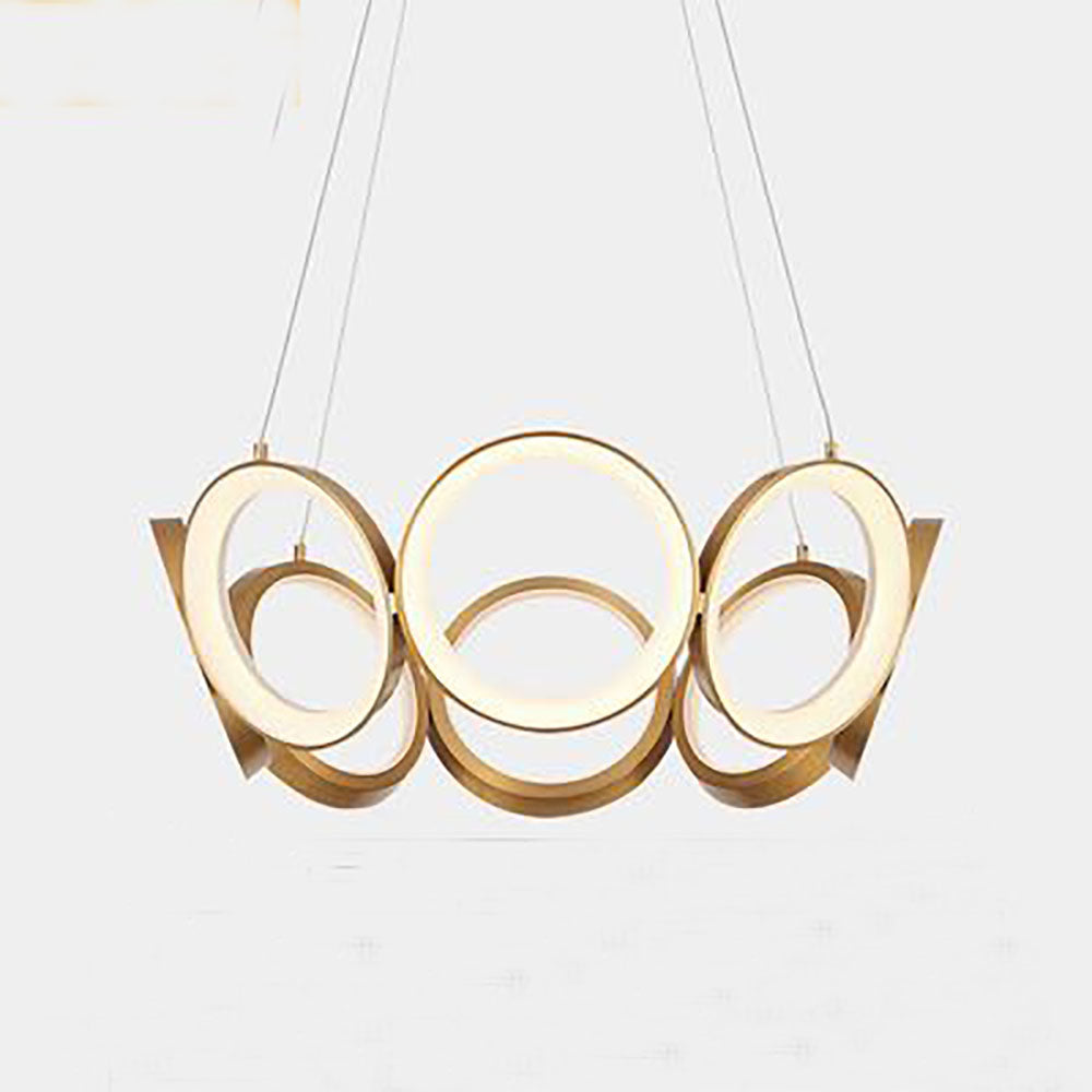 Arisha Luxury Ring Metal Pendant Light, Gold - Lumpaz
