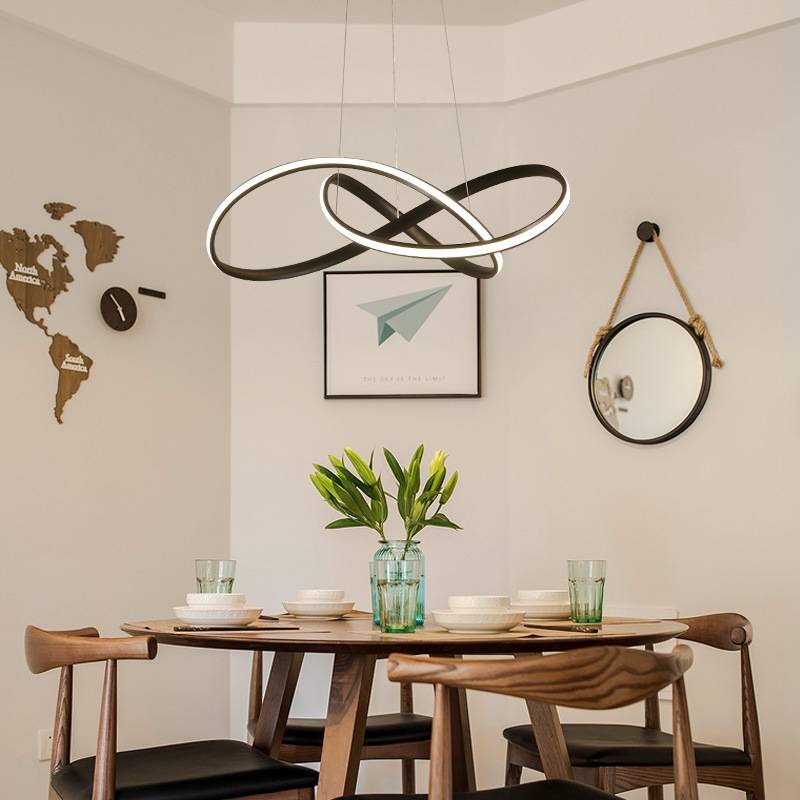 Modern Led Pendant Light, Black/White, Living Room/Bedroom - Lumpaz