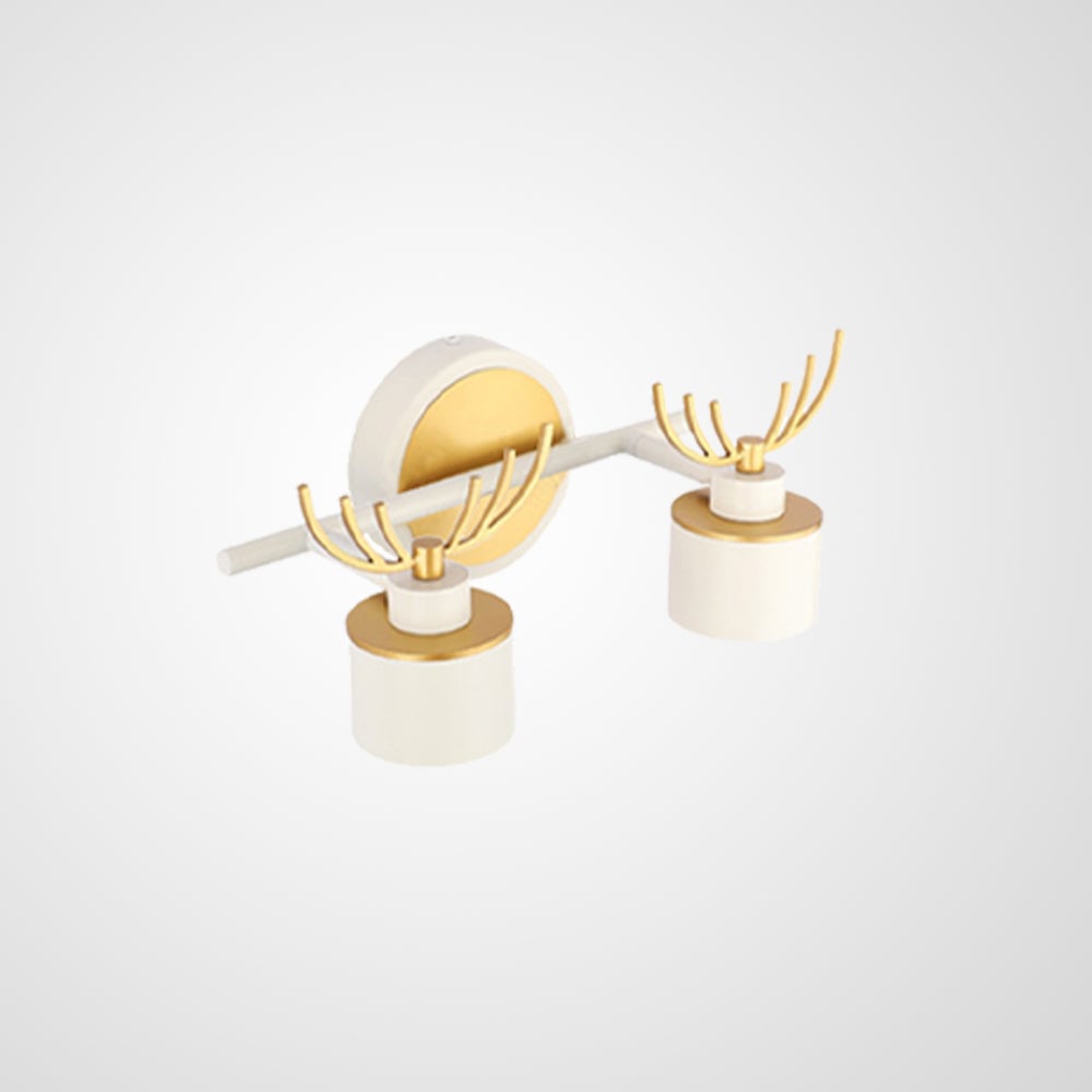 Leigh Modern Deer Metal/Acrylic Wall Lamp, Gold & White, Bathroom - Lumpaz