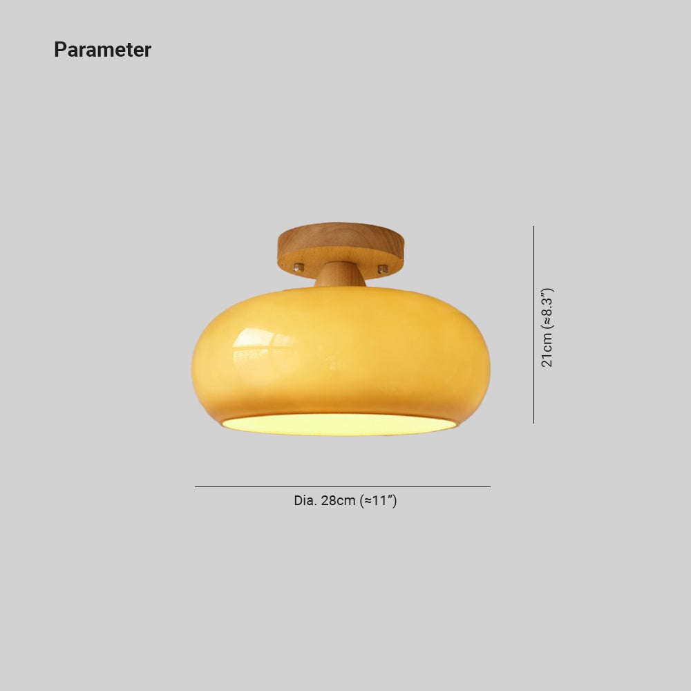 Hailie Modern LED Flush Mount Ceiling Light White Yellow Metal Living Room - Lumpaz