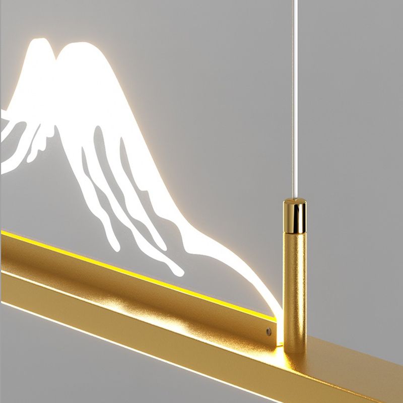 Designer Mountain Shape LED Pendant Light, Black/Gold - Lumpaz