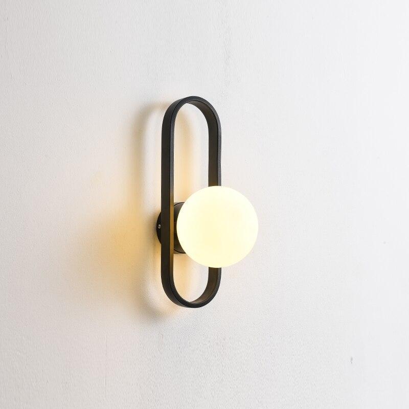Valentina Modern Globe Bedside Wall Lamp Mount for Bedroom & Reading Room, Gold/Black - Lumpaz