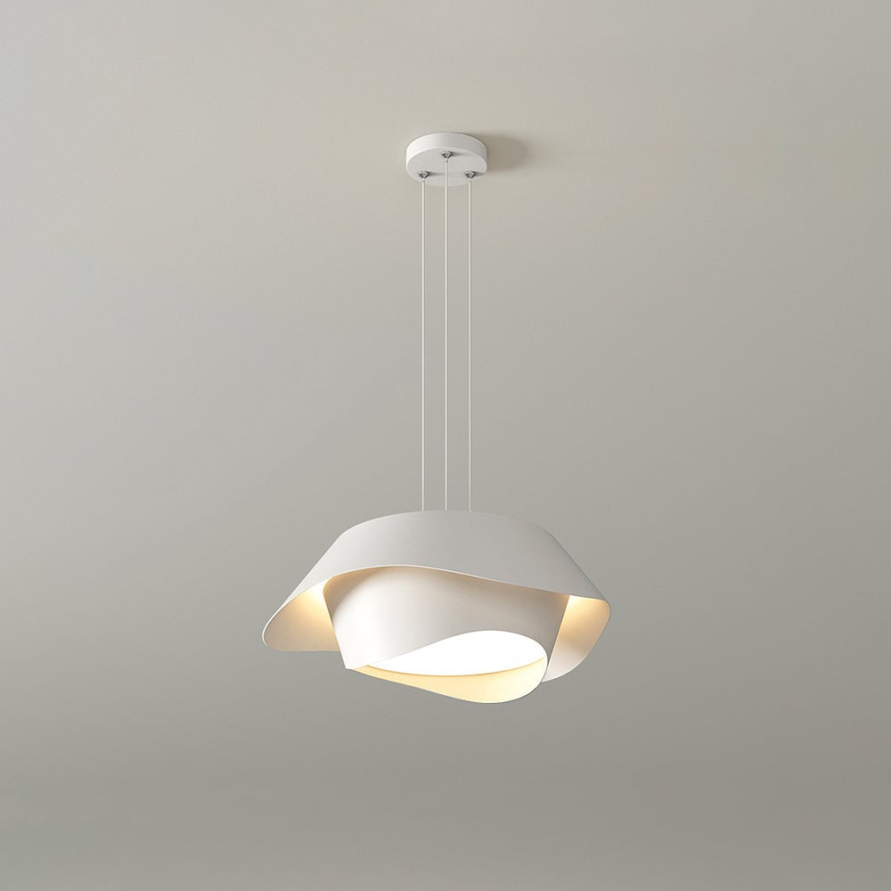 Bella Art Deco Flower Shape Metal Pendant Light, White - Lumpaz