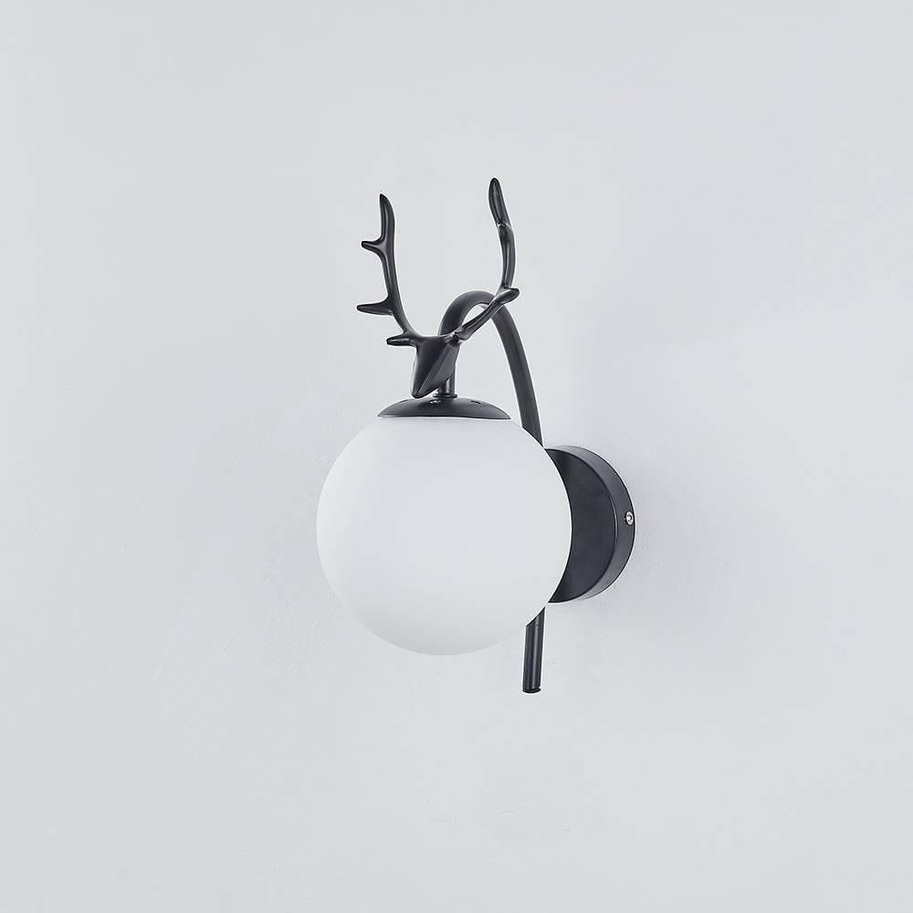 Valentina Modern Art-Deco Deer Bedside Wall Lamp, Black/Gold - Lumpaz