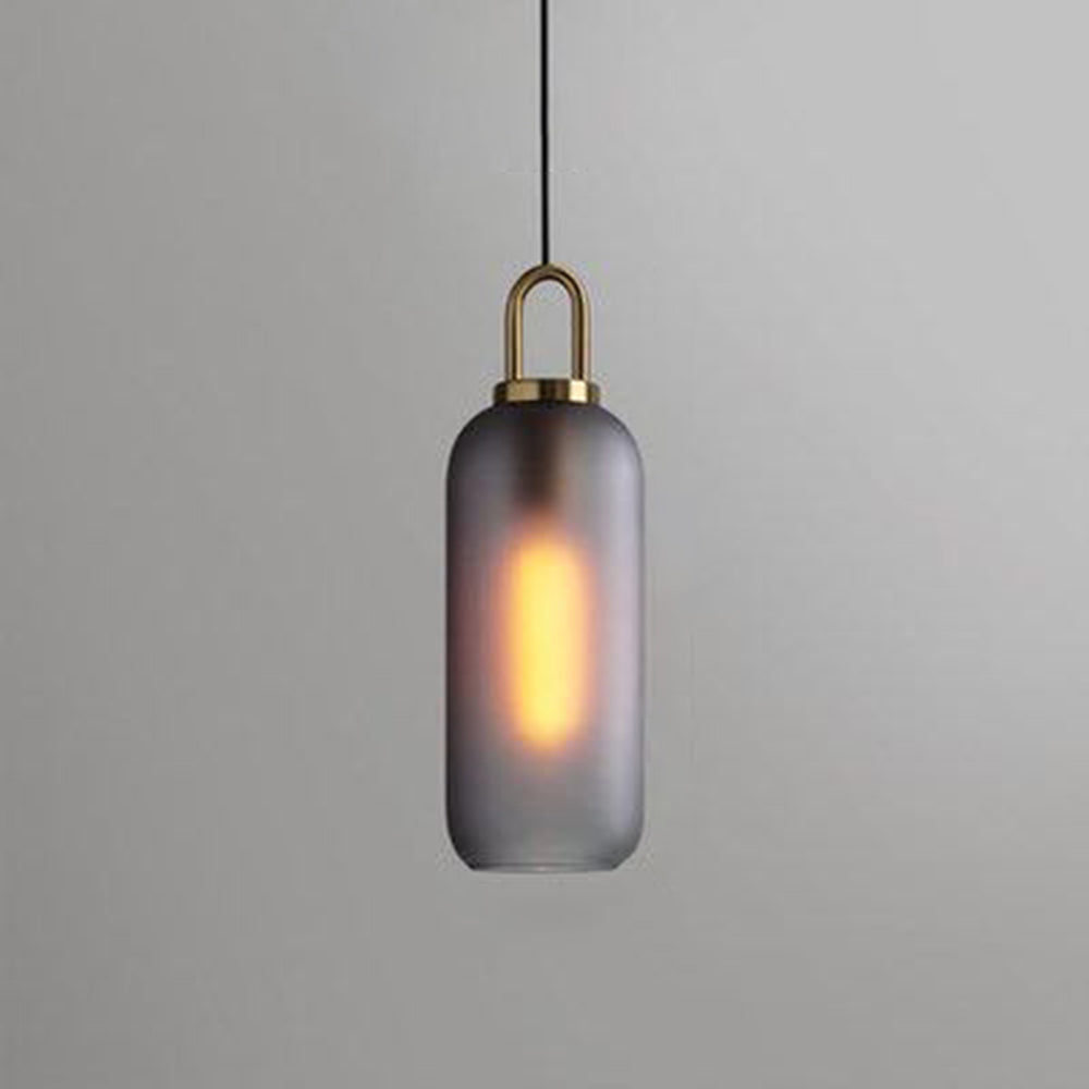 Hailie Clear& Glass Cylinder Pendant Light, 2 Color - Lumpaz