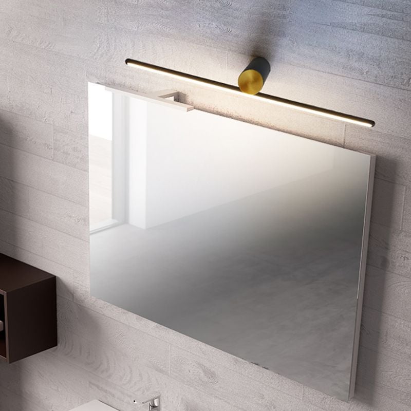 Leigh Modern Metal Linear Mirror Vanity Wall Lamp, Black/White - Lumpaz