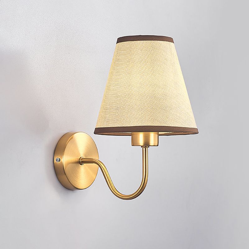 Eryn Nordic Fabric Metal Vanity Wall Lamp, Black/White/Coffee/Flaxen - Lumpaz