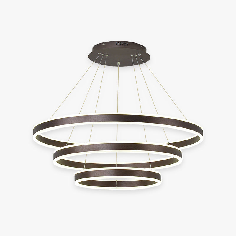 Arisha Moderne Minimaliste Coffee LED Pendant Light, 3 Ring - Lumpaz
