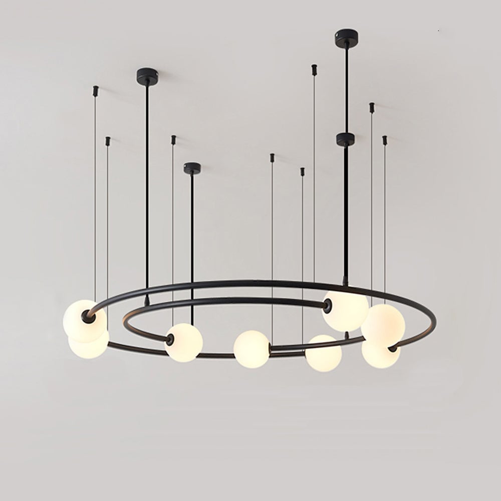 Valentina Modern Ring Metal Pendant Light, Black/Gold - Lumpaz
