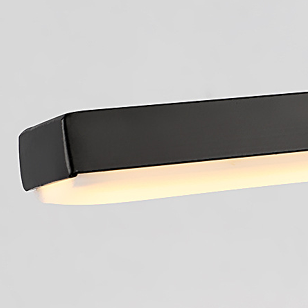 Edge Modern Curved Mirror Front Metal Wall Lamp, Black/White - Lumpaz