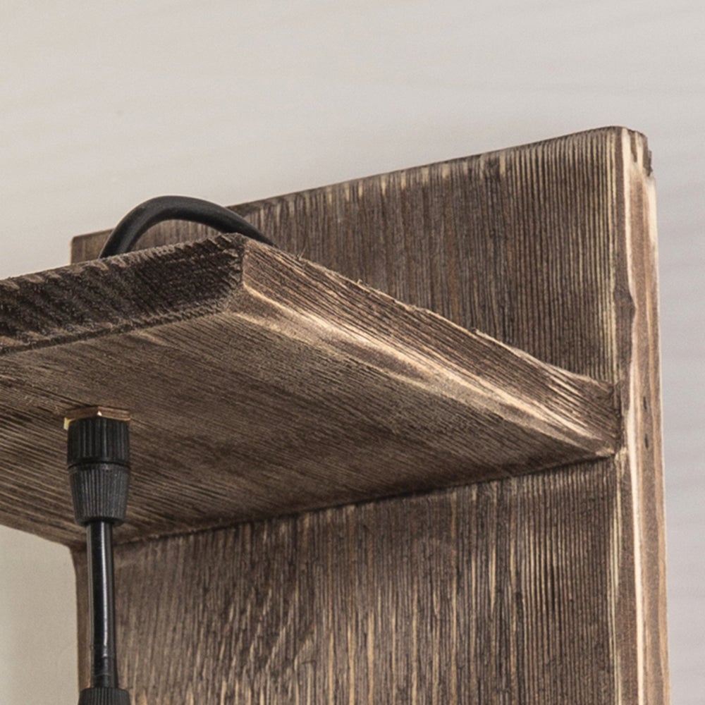 Austin Vintage Jar Shape Wood Metal Wall Lamp - Lumpaz