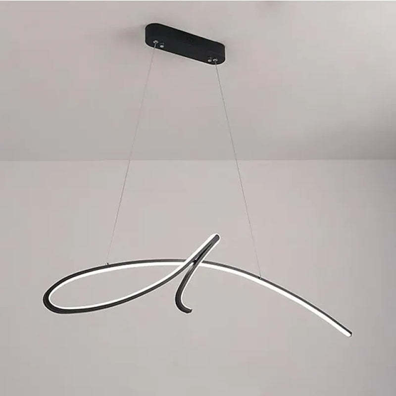 Pendant Light Irregular-curved Modern, Metal, Black/Gold, Restaurant - Lumpaz