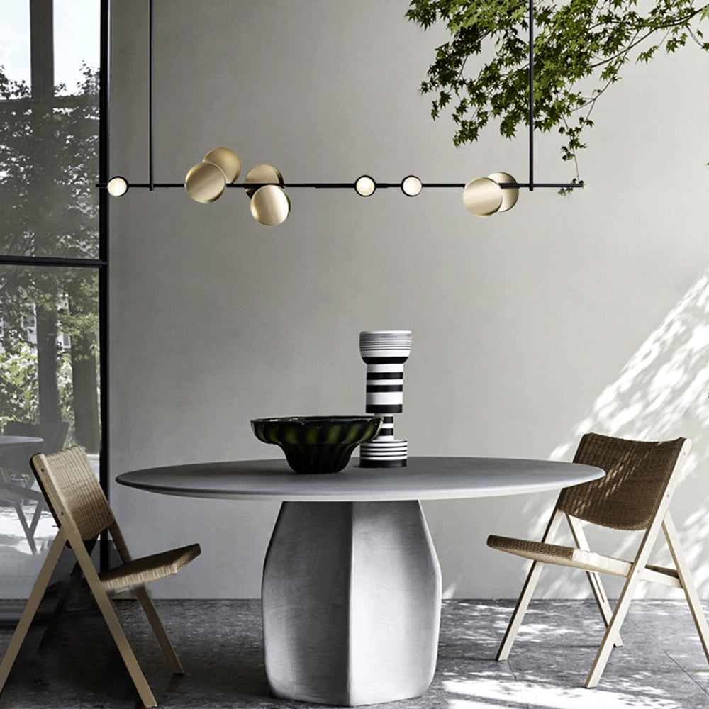 Avi Minimalist Linear Metal Pendant Light,Black - Lumpaz