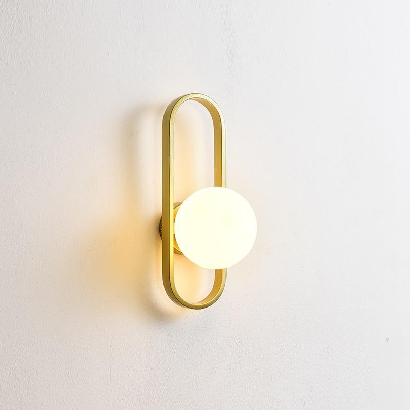 Valentina Modern Globe Bedside Wall Lamp Mount for Bedroom & Reading Room, Gold/Black - Lumpaz