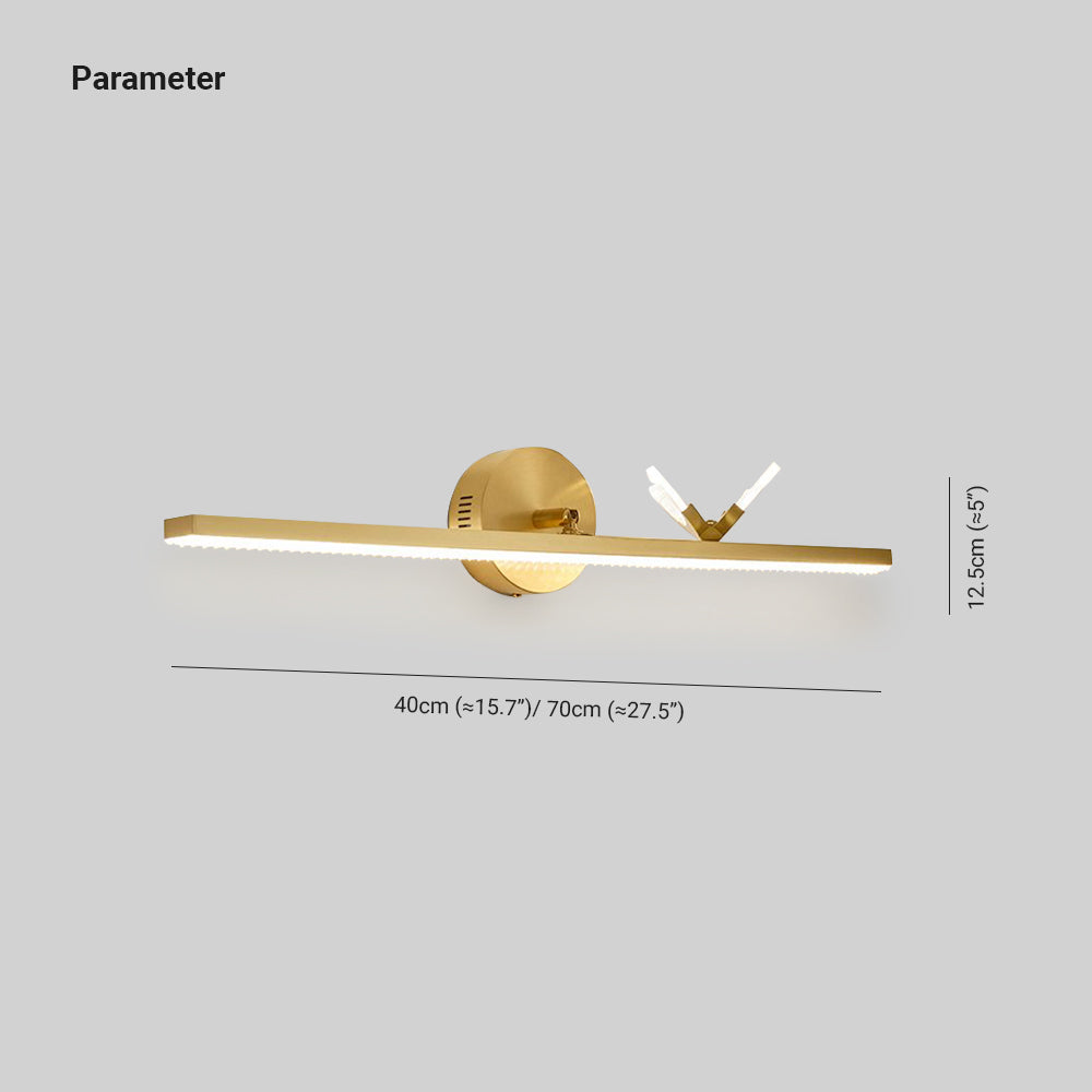 Kady Luxury Butterfly Linear Wall Lamp, Metal/Acrylic, Gold - Lumpaz
