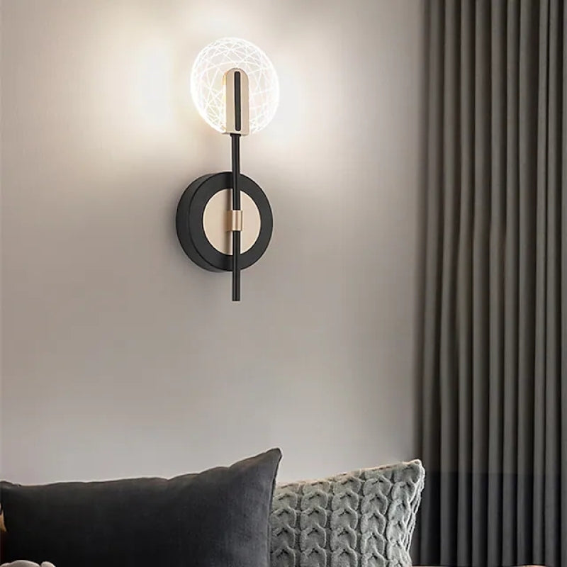 Valentina Wall Lighting Disc Modern, Metal/Acrylic, Black/White, Bedroom - Lumpaz