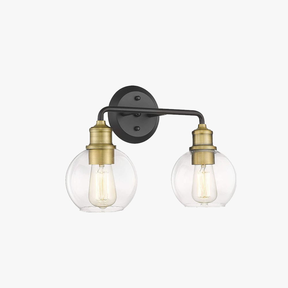 Alessio Minimalist Globe Metal/Glass Wall Lamp, 2/3 Light - Lumpaz
