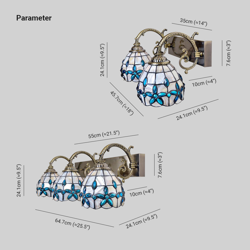 Baxter Vintage Flower Shaped Metal/Glass bedroom wall lamp - Lumpaz